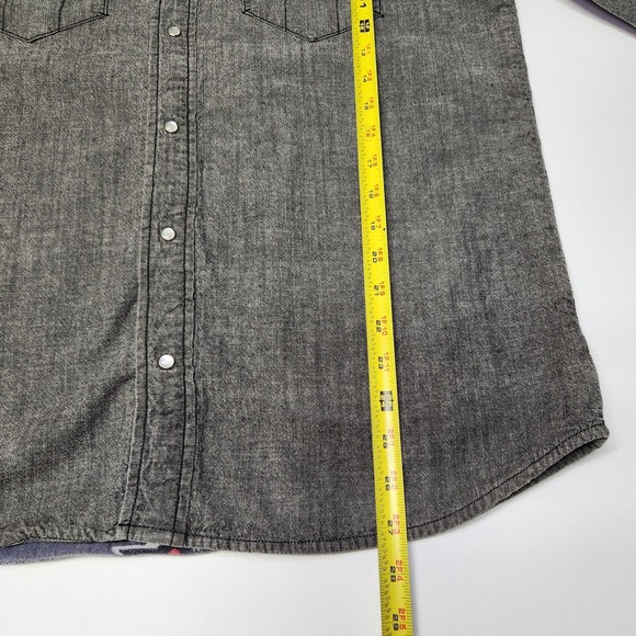 Levi's Fleece Lined Western Shirt Jacket Gray Aztec Shacket L - Picture 9 of 9